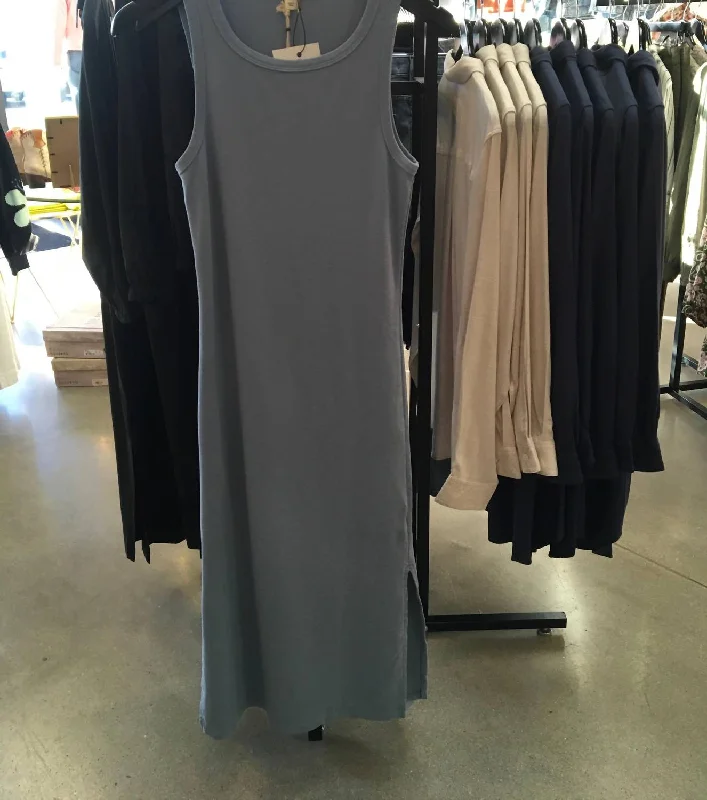Stylish Women's Clothes for Work and Play Crew Tank Dress In Denim Blue
