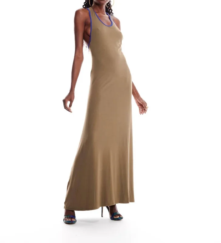 Women's Floral Print Outfit Bamboo Knit Tank Dress In Brown