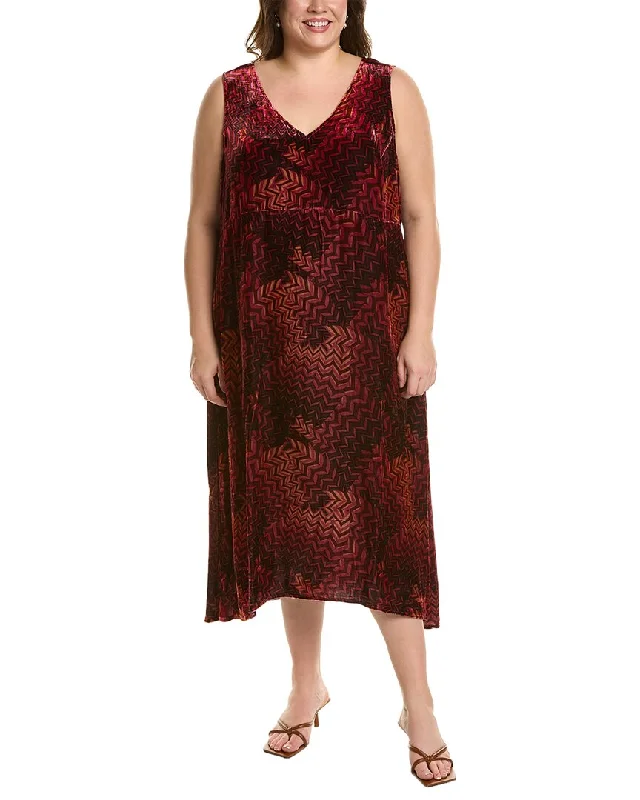 Best Boutiques Online Johnny Was Plus Belle Velvet Silk-Blend Tank Dress
