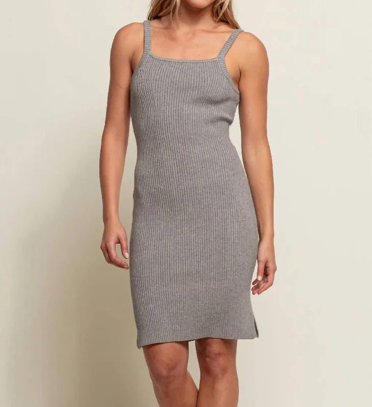 Vintage Women's Fashion Tank Dress In Heather Grey