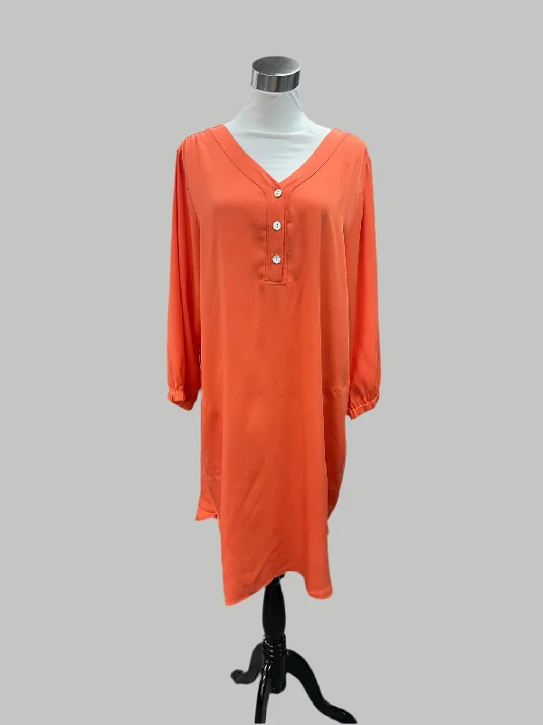 Women's Active Outfit For Fitness V-Neck Dress In Coral