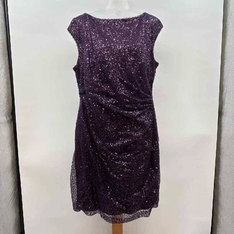 Comfortable Women's Clothing Chaps Women's Size 18 Purple Sequins Gown/Evening Wear
