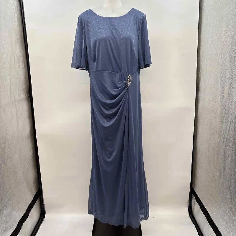 Women's Casual Wear Clothes SLNY Women's Size 16 Blue Solid Gown/Evening Wear