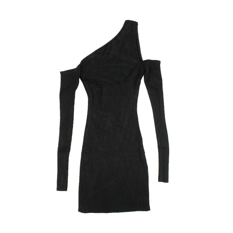 Women's Clothing Brands Women's Black Knit Off Shoulder Dress