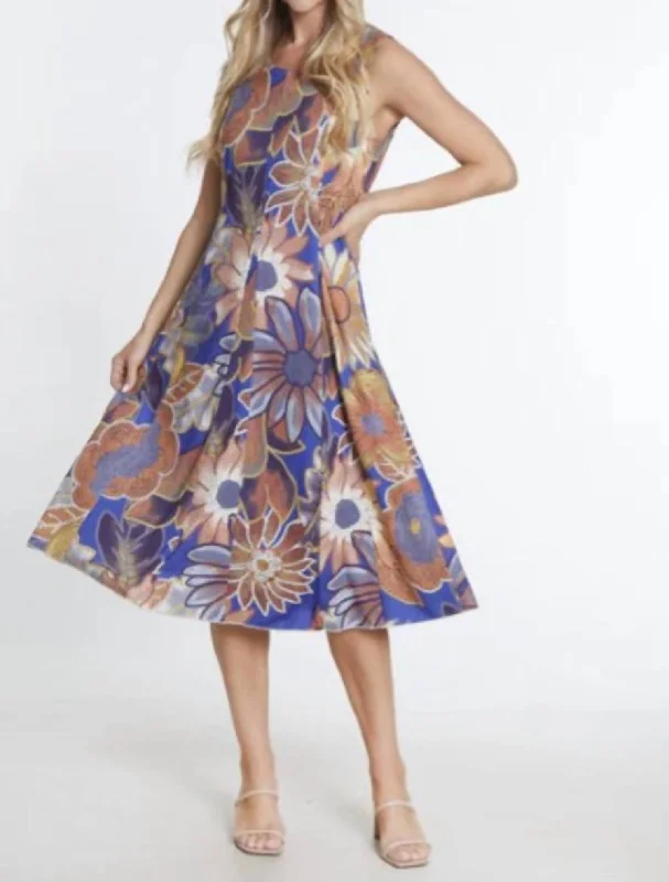 Versatile Women's Fashion Scoop Neck Tank Dress In Abstract Multi