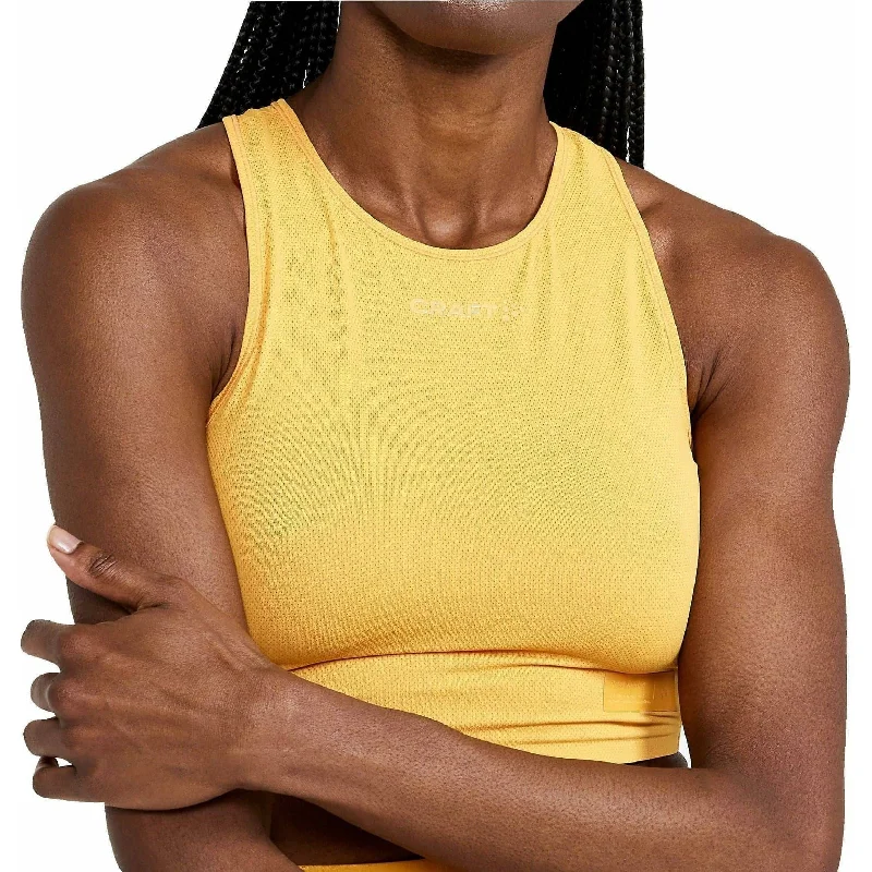 Women's Vacation Outfit Craft PRO Hypervent Womens Running Crop Top - Yellow