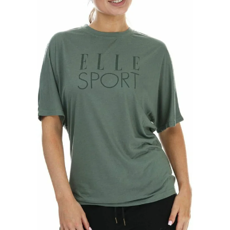 Women's Clothes And Apparel Sets Elle Sport Boyfriend Short Sleeve Womens Training Top - Green