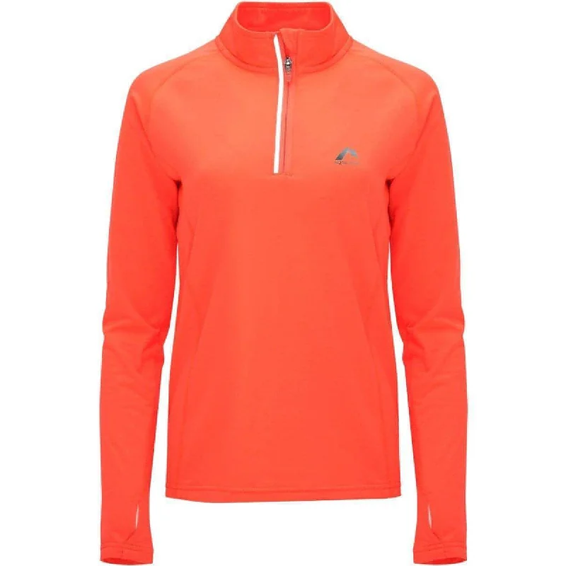 Women's Trendy Clothing More Mile Vivid Half Zip Long Sleeve Womens Running Top - Orange