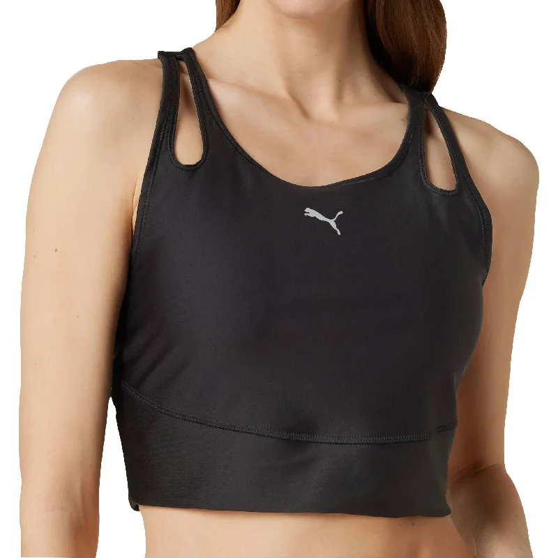 Women's Evening Clothes Puma Run Ultraform Womens Running Cropped Vest Tank Top - Black Women's Evening Clothes Puma Run Ultraform Womens Running Cropped Vest Tank Top - Black