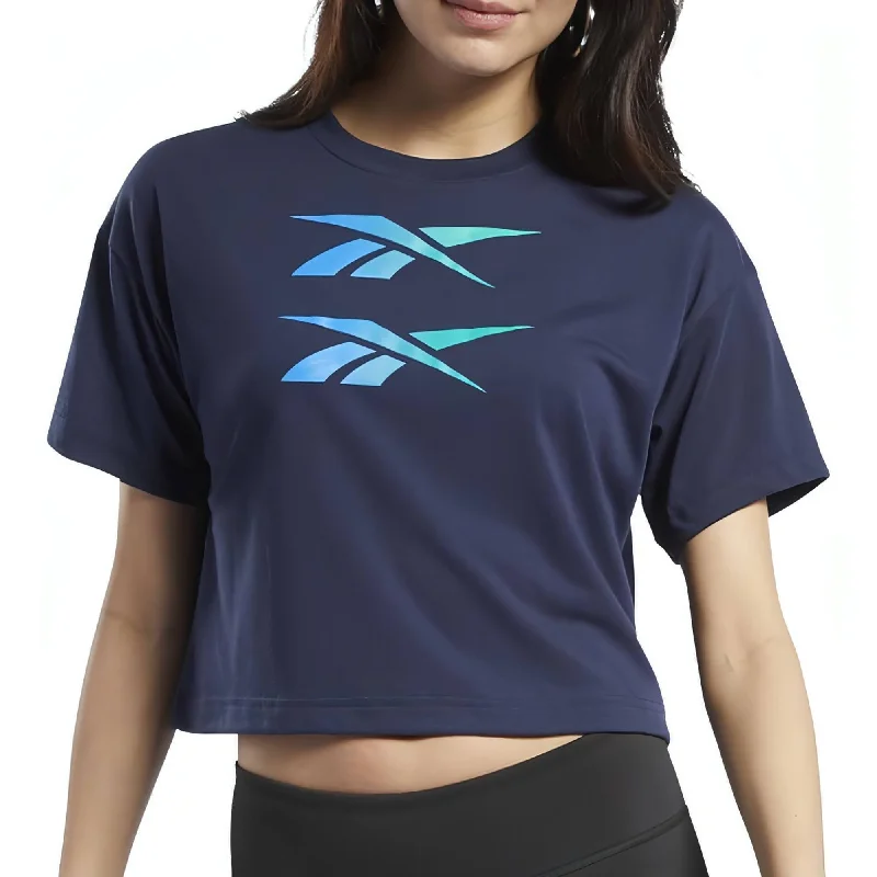 Modern Women's Outfit Reebok Boxy Short Sleeve Womens Training Top - Navy