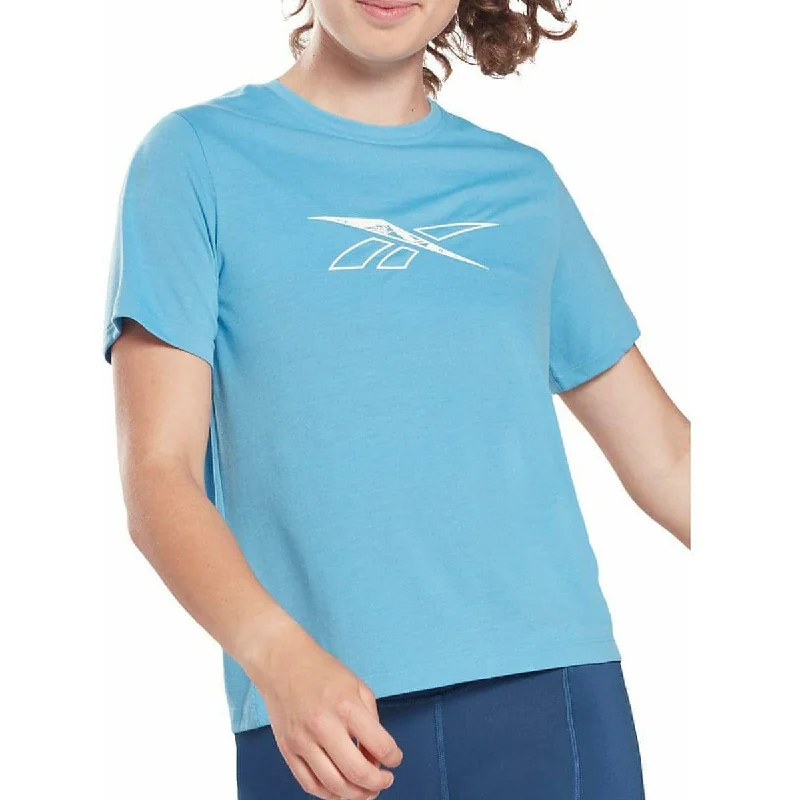 Women's Office Outfit Reebok Workout Ready Supremium Short Sleeve Womens Training Top - Blue