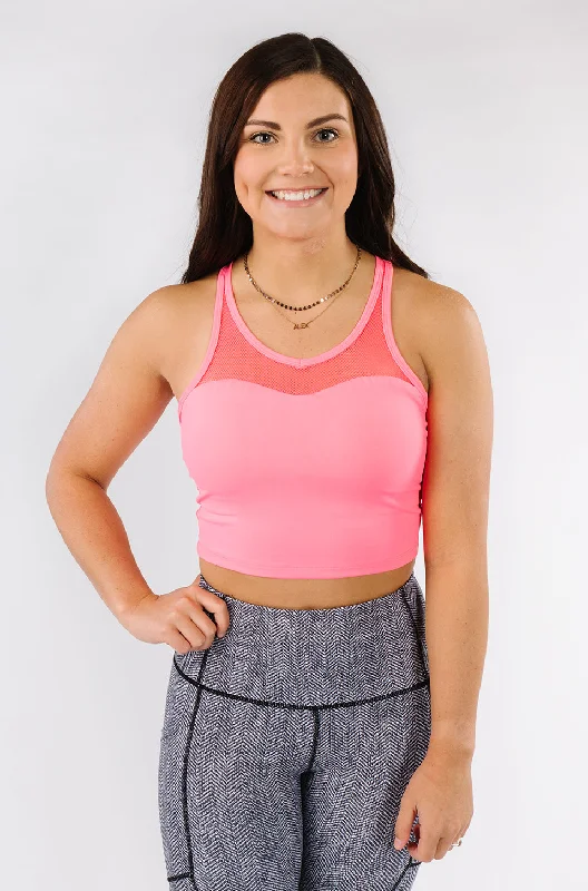 Women's Office Attire Sweetheart Crop Top in Pink (Final Few)