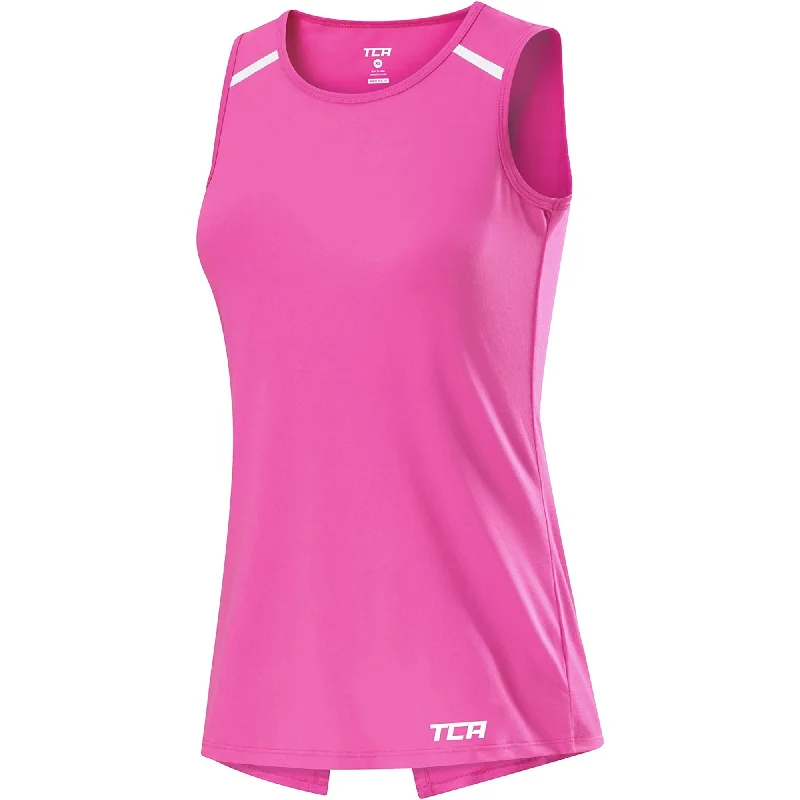 Women's Apparel And Garments TCA Crossback Cooling Womens Training Vest Tank Top - Pink Women's Apparel And Garments TCA Crossback Cooling Womens Training Vest Tank Top - Pink
