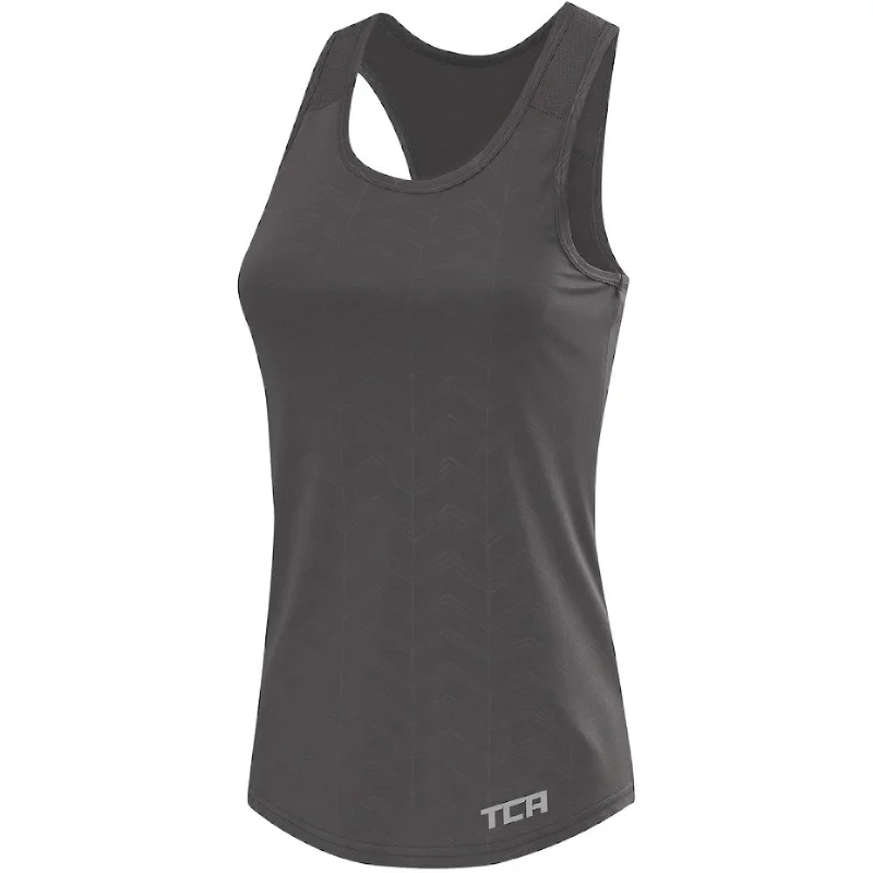 Modern Women's Apparel TCA Impulse Printed Racerback Womens Running Vest Tank Top - Grey Modern Women's Apparel TCA Impulse Printed Racerback Womens Running Vest Tank Top - Grey