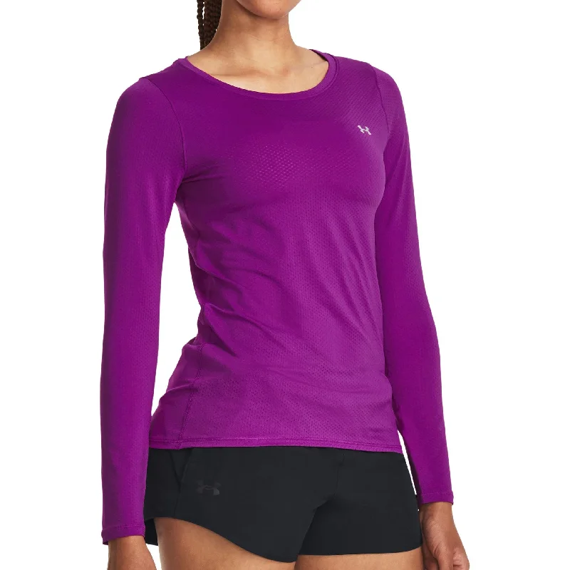 Comfortable Women's Clothes Under Armour HeatGear Long Sleeve Womens Training Top - Purple Comfortable Women's Clothes Under Armour HeatGear Long Sleeve Womens Training Top - Purple