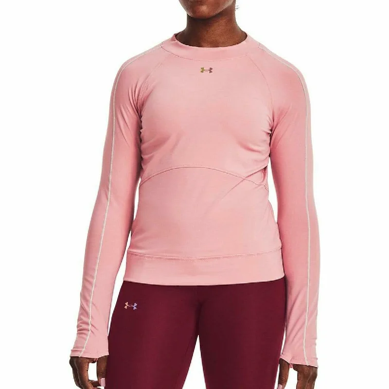 Women's Vintage-Inspired Clothing Under Armour Rush ColdGear Long Sleeve Womens Training Top - Pink