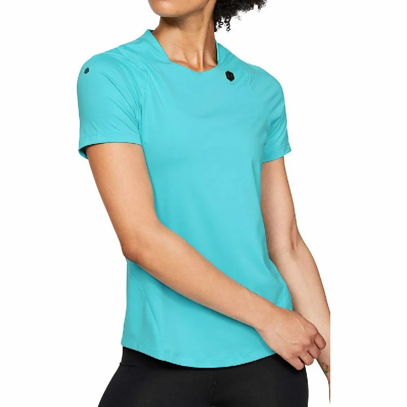 Women's Active Outfit For Fitness Under Armour Rush Short Sleeve Womens Training Top - Blue