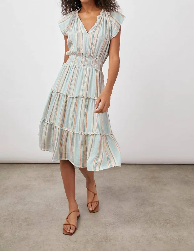 Women's Clothing For Work Amellia Dress In Sag Harbour Stripe