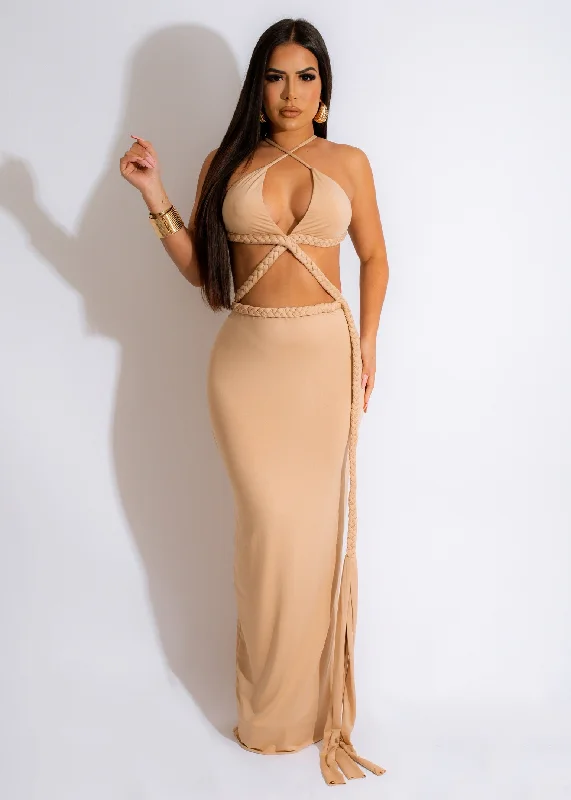 Women's Outfit Highway To Heaven Maxi Dress Nude