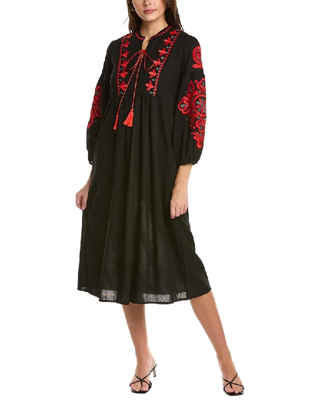 Women's Relaxed Clothes Moonsea Embroidered Midi Dress