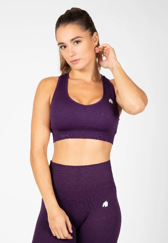 Women's Clothing With Trendy Designs Neiro Seamless Sports Bra - Purple