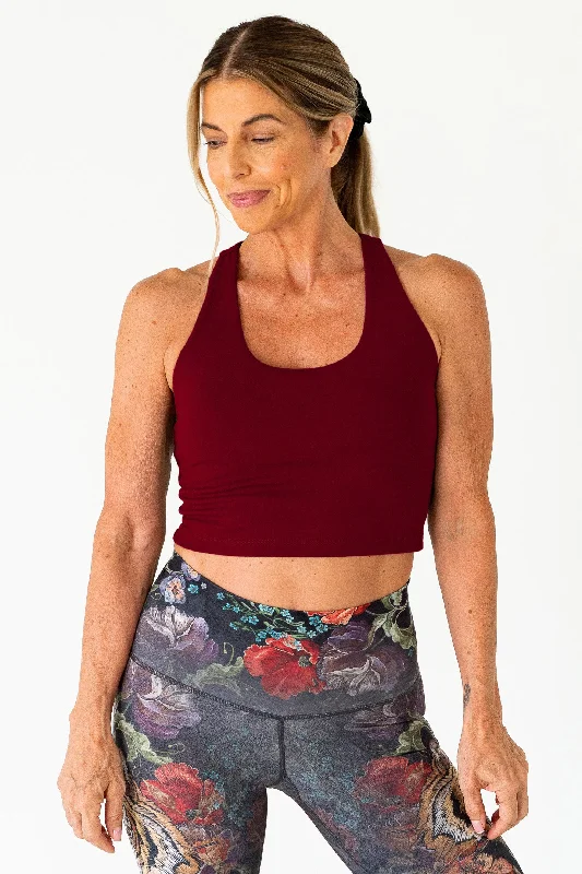 Women's Trendy Attire Racer Back Tank | Cabernet
