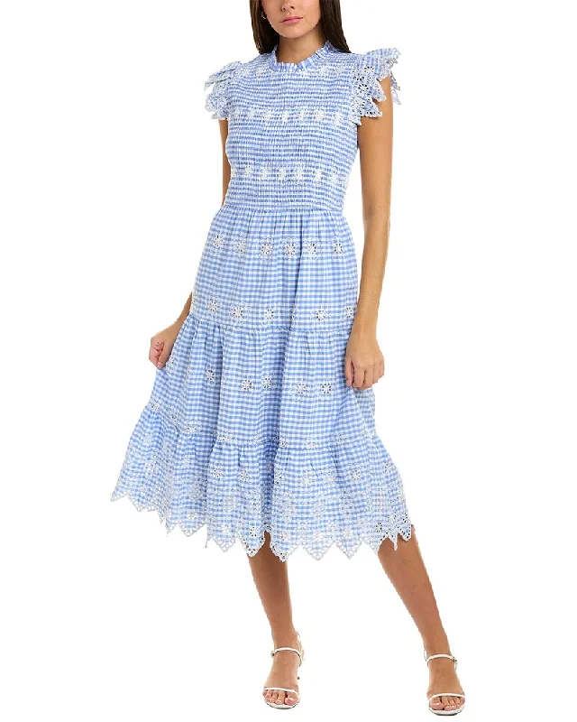 Affordable Trendy Clothes For Women Sail to Sable Smocked Midi Dress