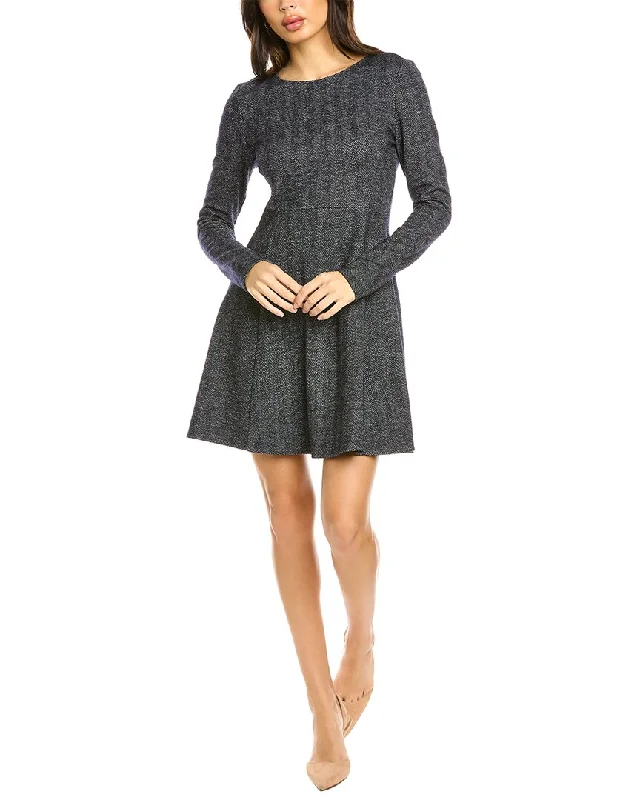 Women's Chic Outerwear Outfit Theory Albita Wool-Blend A-Line Dress