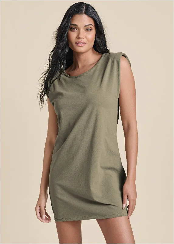 Women's Elegant Apparel Easy Shift Dress - Olive