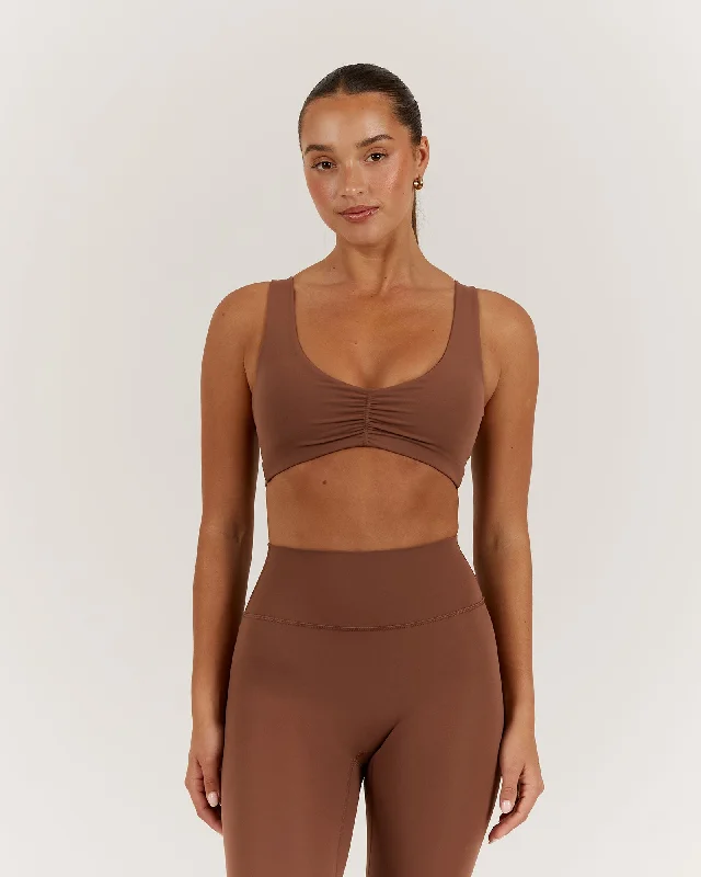 Women's Workout Garments LUXE GIA BRA - TOFFEE