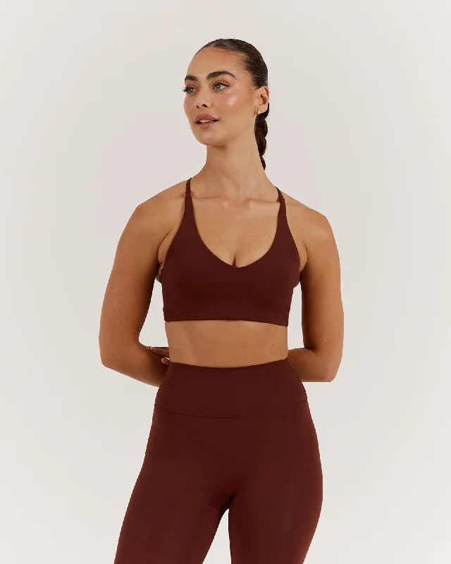 Women's Functional Apparel For Outdoor Activities LUXE KELSEY BRA - CHOCOLATE