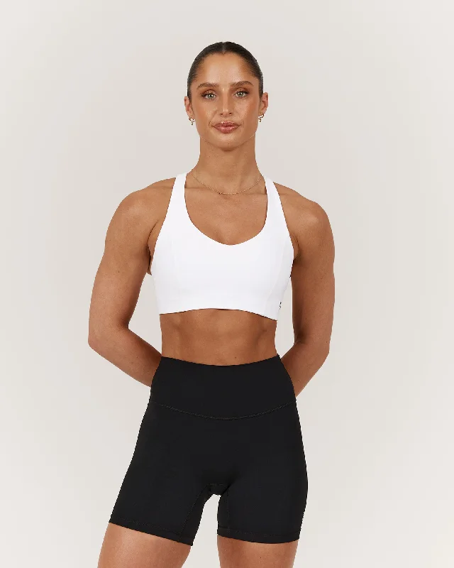 Charming Women's Garments SCULPT RACER BRA - WHITE