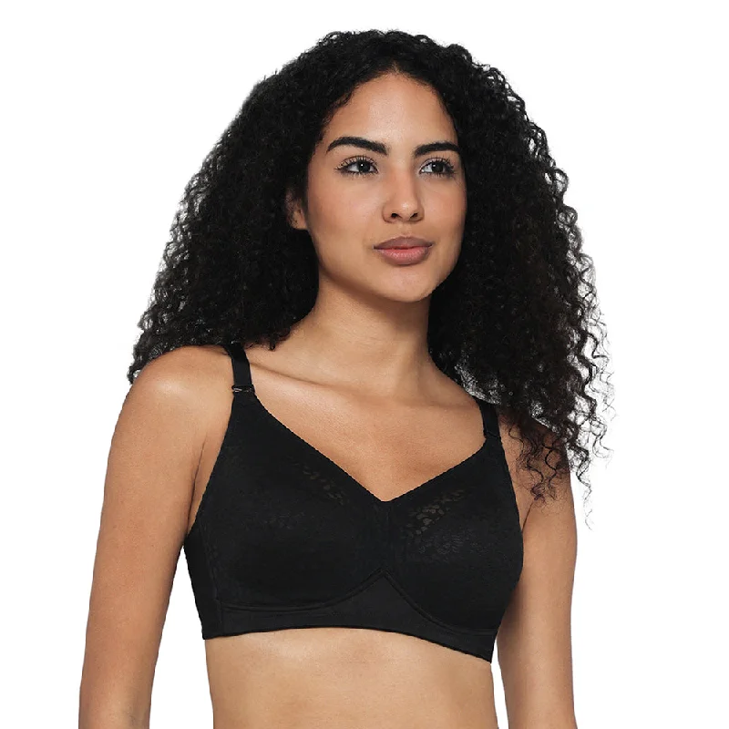 Affordable Women's Garments Curvy Confidence Non-Padded Non-Wired Full Cup Plus Size Minimizer Bra - Black Affordable Women's Garments Curvy Confidence Non-Padded Non-Wired Full Cup Plus Size Minimizer Bra - Black