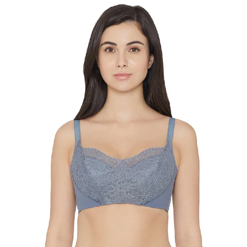 Women's Vacation Garments Moselle Padded Wired Full Cup Bridal Wear Full coverage Lace Bra - Blue Women's Vacation Garments Moselle Padded Wired Full Cup Bridal Wear Full coverage Lace Bra - Blue